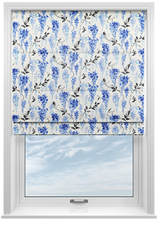 Wisteria Silk, Ink Blue - Roman Blind